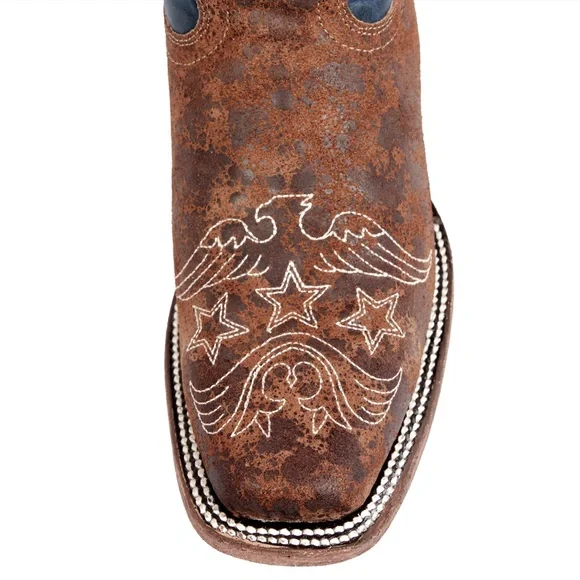 J.B. Dillon Reserve Morning Glory Cowboy Boots with Eagle Motif - Picture 6 of 16